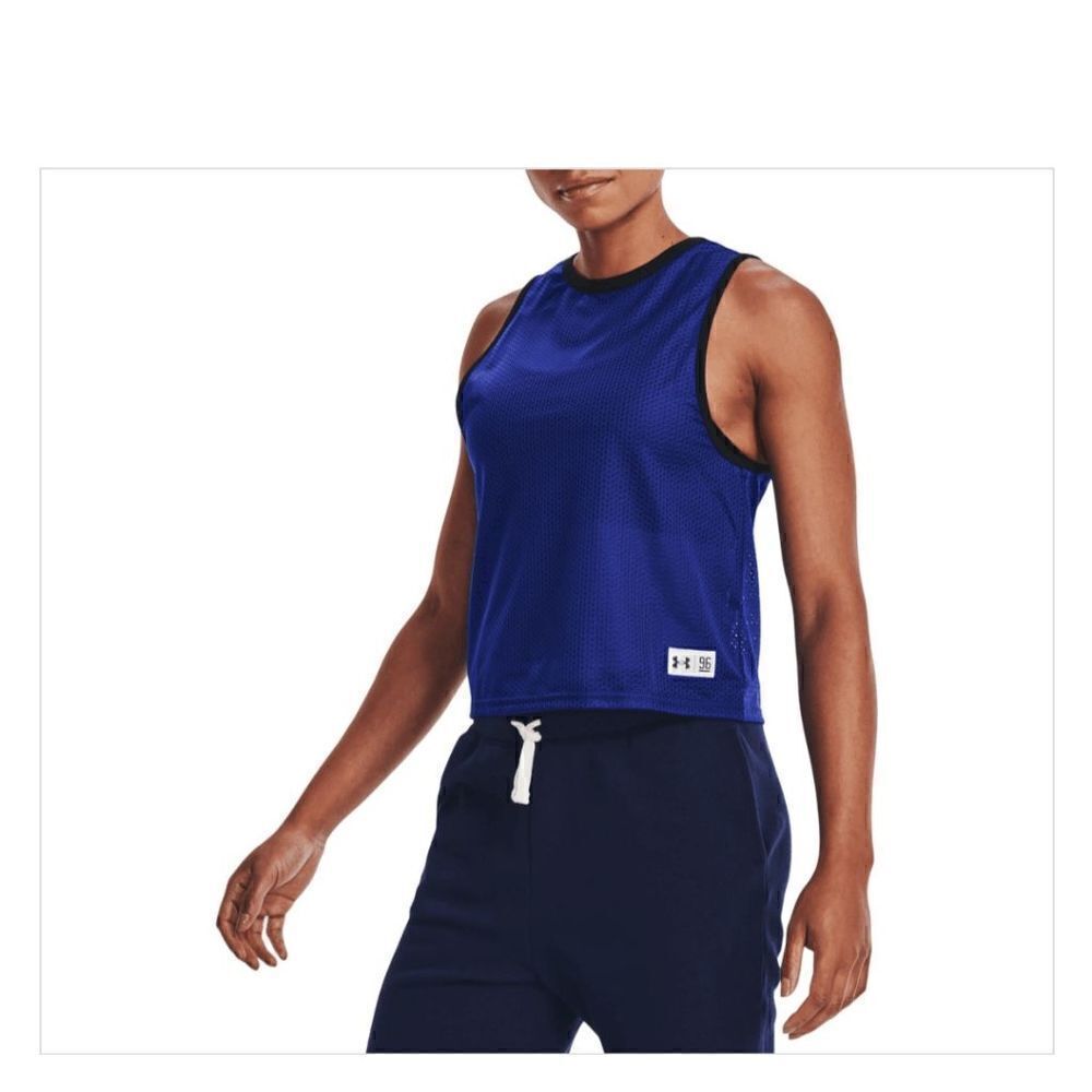 Under Armour womens Sz XS blue playback retro mesh tank top